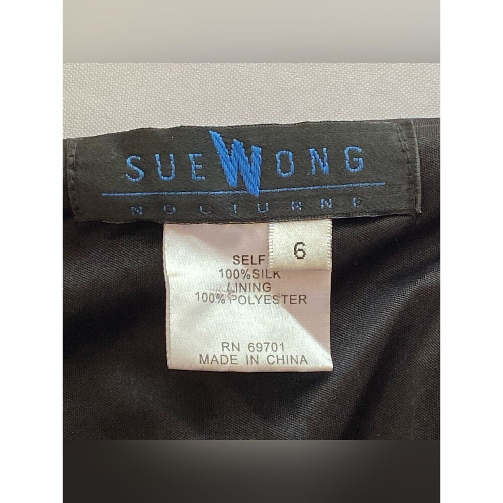 RARE Y2K Sue Wong Nocturne Black Old Hollywood Whimsigoth Silk Beaded Gown 6 - Picture 15 of 16
